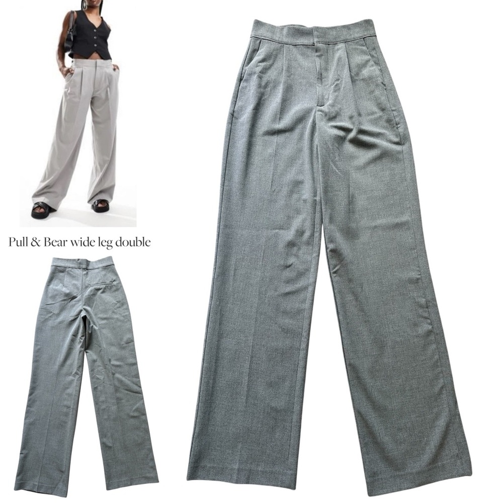 Pull & Bear wide leg pleated trousers XS NEW